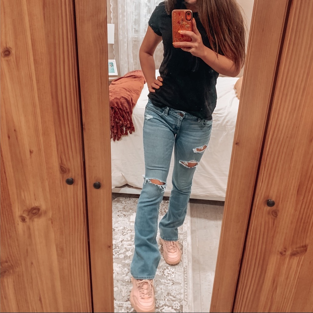 Bootcut flare distressed jeans